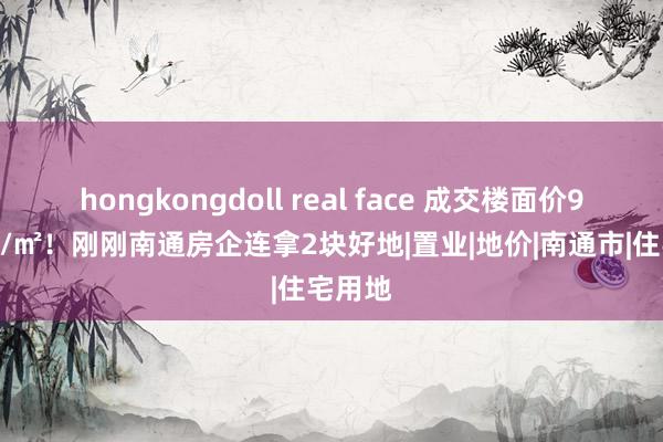 hongkongdoll real face 成交楼面价9517元/㎡！刚刚南通房企连拿2块好地|置业|地价|南通市|住宅用地