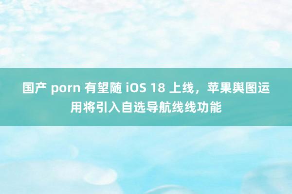 国产 porn 有望随 iOS 18 上线，苹果舆图运用将引入自选导航线线功能