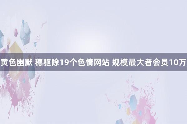 黄色幽默 穗驱除19个色情网站 规模最大者会员10万