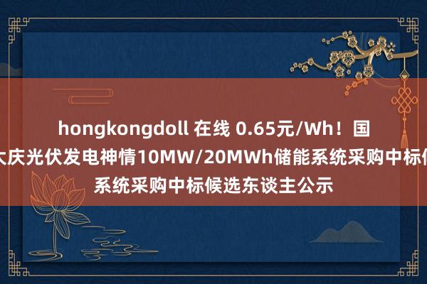 hongkongdoll 在线 0.65元/Wh！国度电投黑龙江大庆光伏发电神情10MW/20MWh储能系统采购中标候选东谈主公示