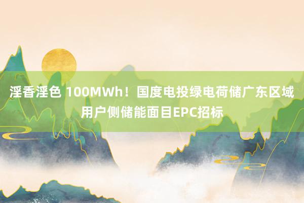 淫香淫色 100MWh！国度电投绿电荷储广东区域用户侧储能面目EPC招标