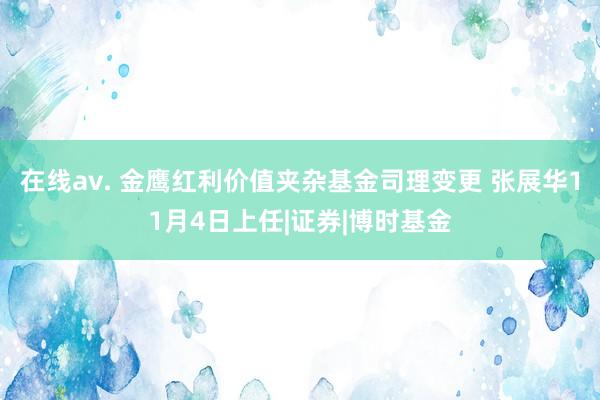 在线av. 金鹰红利价值夹杂基金司理变更 张展华11月4日上任|证券|博时基金